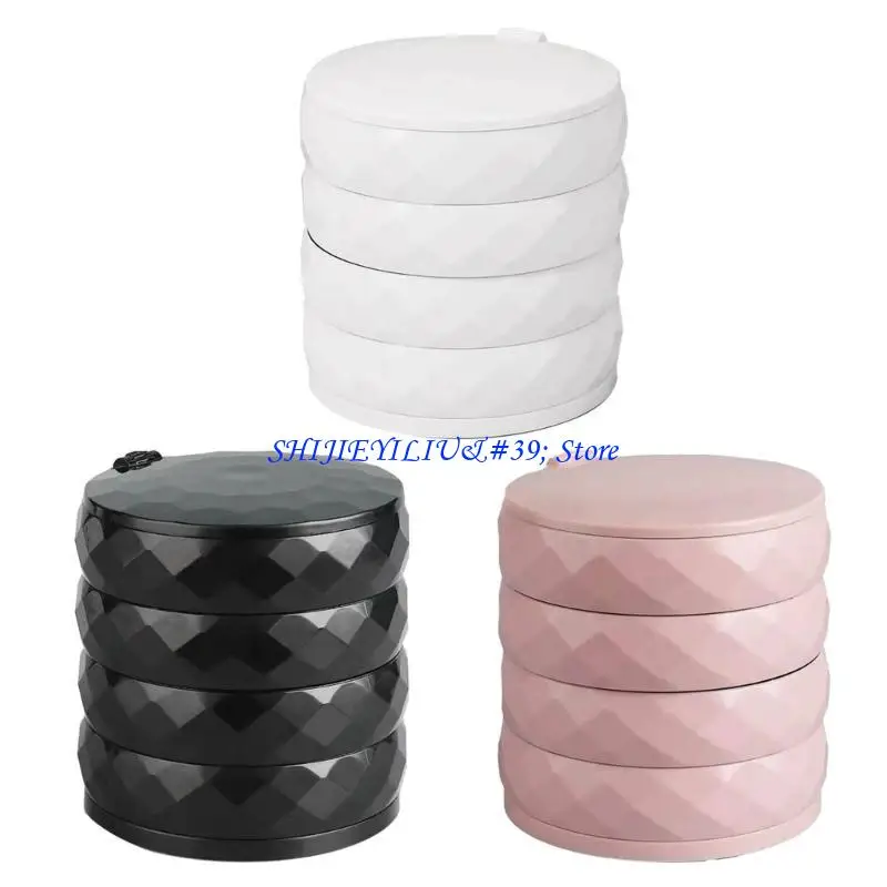 E21F Rotating Jewelry Large Capacity MultiLayer Jewelry Storage For Women Girl Round Earring Holder Home Display