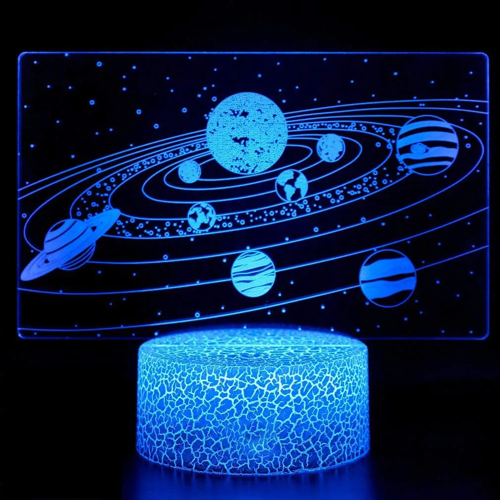 Solar System Nine Planets Lava Decor Night Light Space Universe 3D LED RGB Bedroom Sleeping Side Table Lamp For Birthday Gift