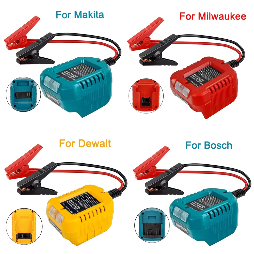 كابلات الطائر لماكيتا/ديوالت/ميلووكي/بوش 18 فولت بطارية ليثيوم أيون الانتقال بدء محول السيارات الداعم كابل شاحن سيارة الشاعل #1