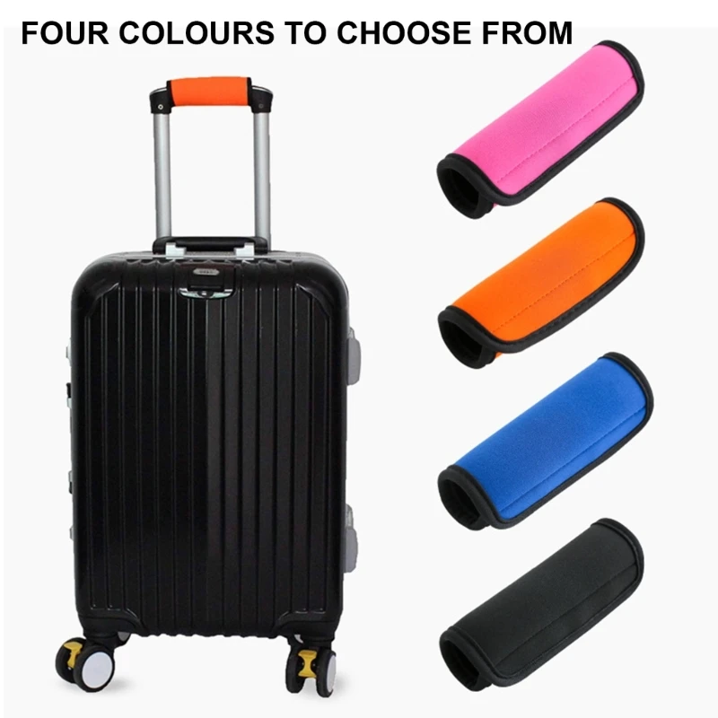 2Pcs Luggage Handle Wraps Protective Neoprene Suitcase Grip Cover Universal Travel Bag Comfort Grips Protective Cover Sleeve