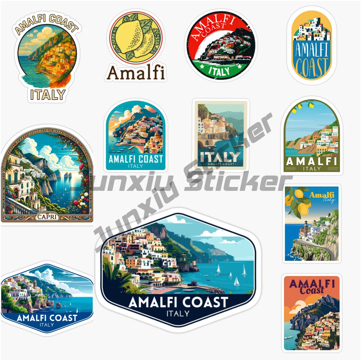 

Amalfi Coast ITALY Italian Amalfi Coast Famous Tourist Scenery Car Sticker Vinyl Self-adhesive Decorative Decal