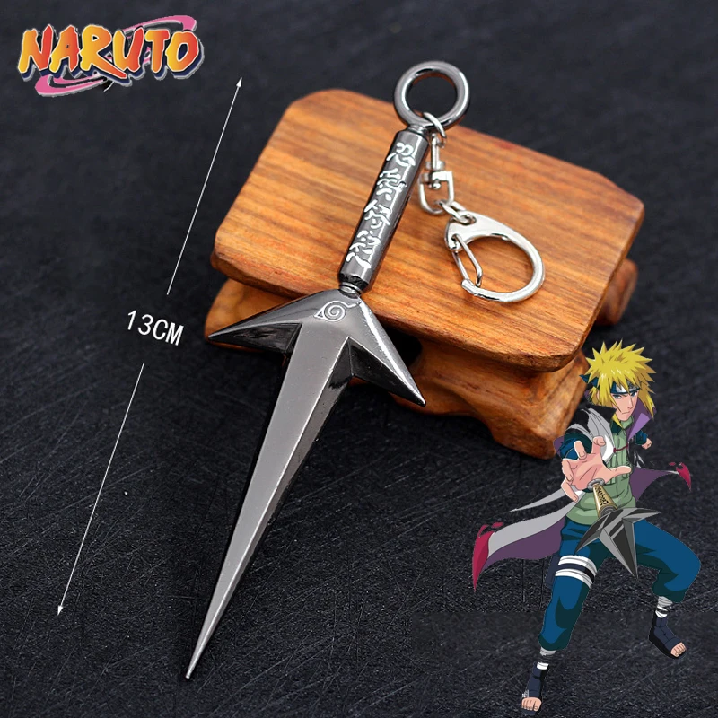 Anime Naruto Hot Weapon Keychain Asuma Metal Model Zabuza Sword Kisame Hidan Minato Kunai Game Flying Thunder God Cos Toys Boys