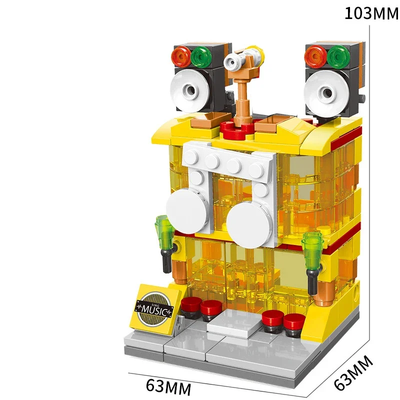 Mini architektura miasta widok ulicy klocki sklepowe Model domowy DIY Mini cegły bożonarodzeniowe zabawki prezentowe dla dzieci