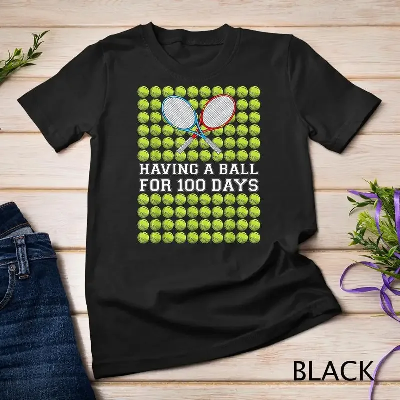 Camiseta unisex para niños y niñas de la escuela Smarter School con estampado de tenis de 100 días, para niños y niñas