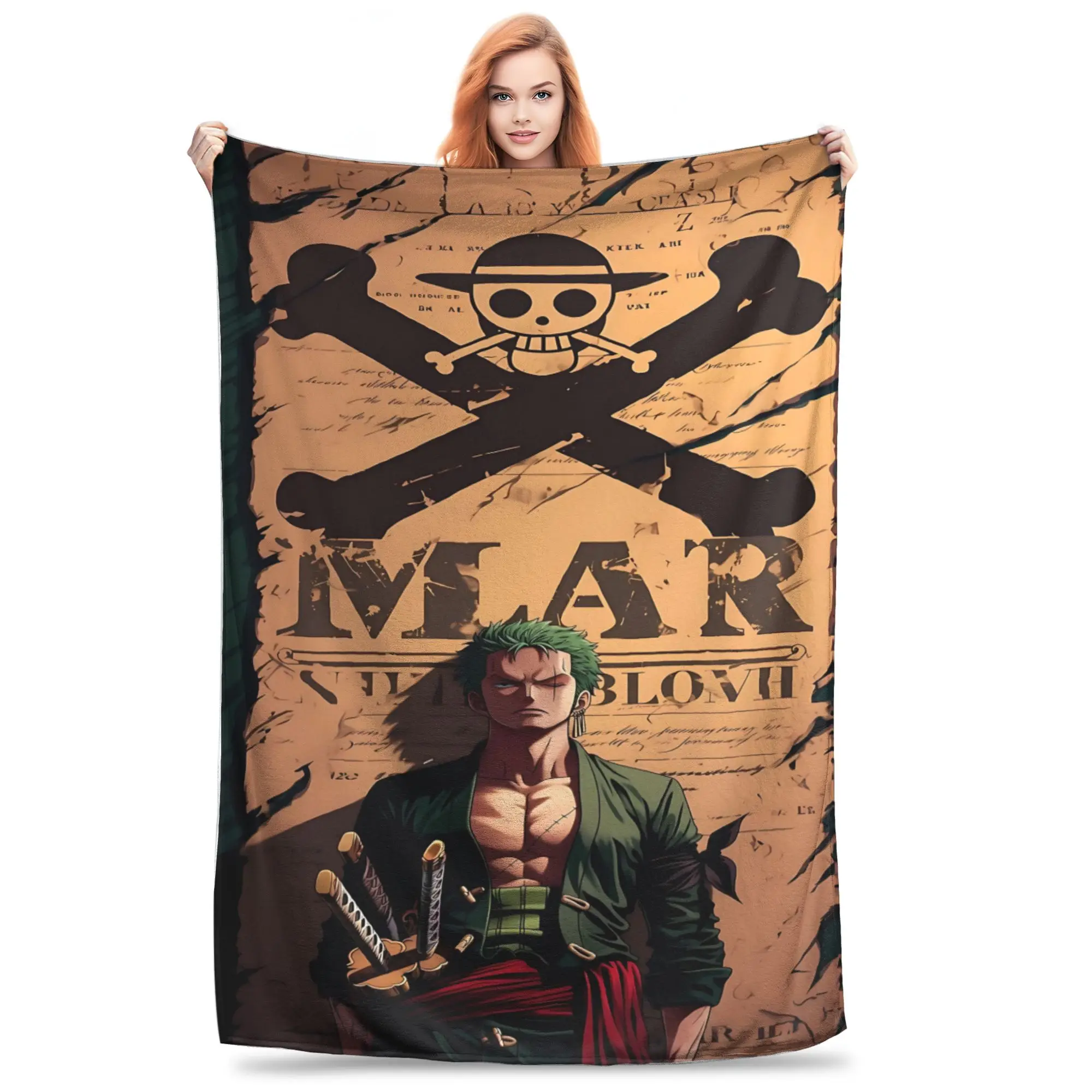 1PC home Cutecore Hot Blooded Anime One Pieces Blanket Super Cosy Plush Home Living Room Sofa halloween