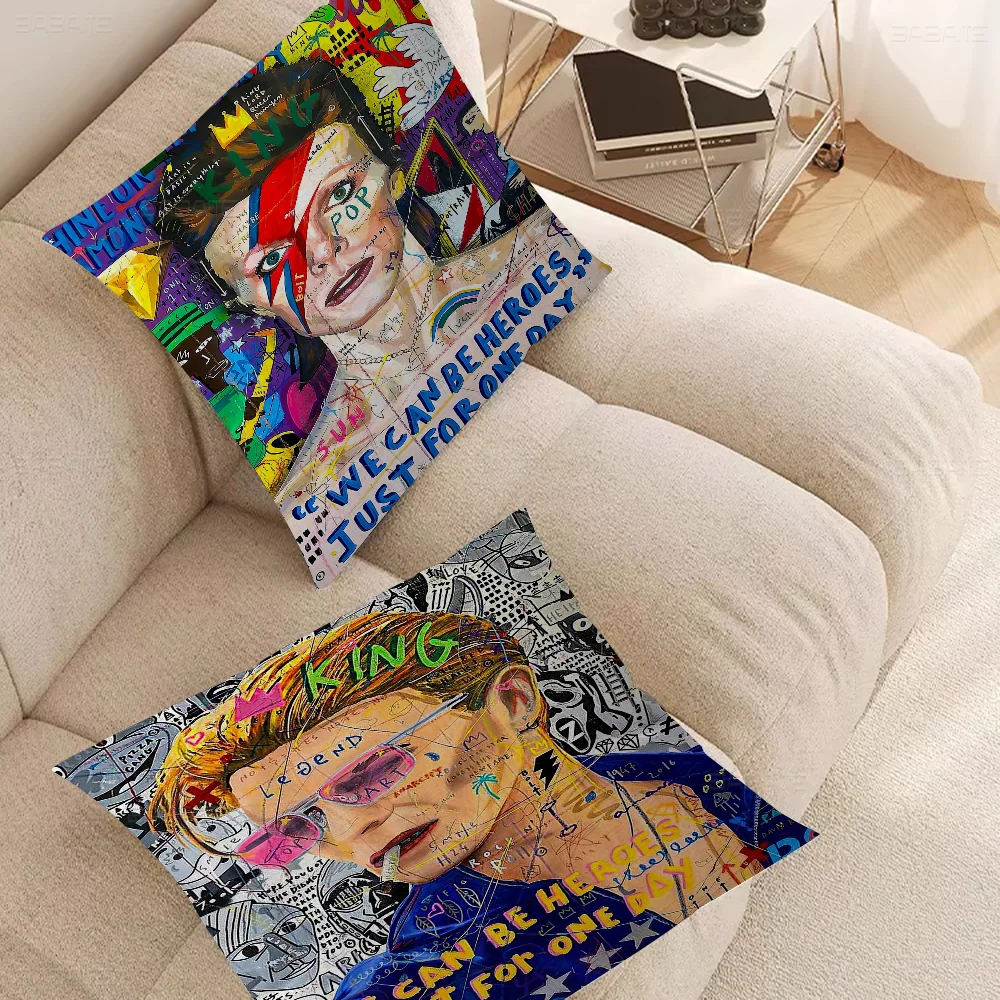 

British Rock Singer D-David_B-Bowie 45*45cm Cushion Cover Pillow Cover Decor Pillowcase Home Pillowcase For Couch Pillow