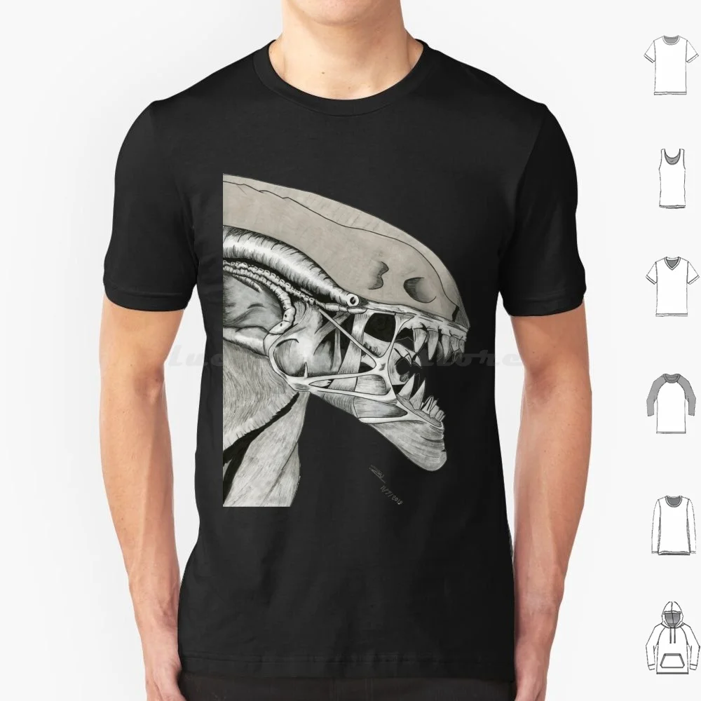 The Xenomorph T Shirt Cotton Men Women DIY Print Xenomorph Ripley Sci Fi Horror Facehugger Science Fiction Movie Film Space