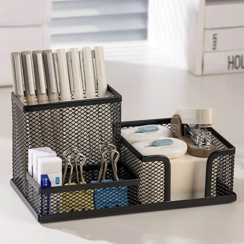 Desktop Multi Color Minimalist Pen Holder Creative Multi Functional Office Storage Box Metal Pen Container Storage Accessories