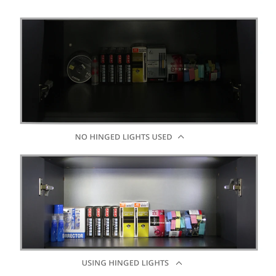 10Pcs LED Inner Hinge Lamp Sensor Kitchen Lights Bedroom Wardrobe Cupboard Closet Under Cabinet Lights Night Light No Battery image 5