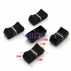 10PCS 24x11x10mm Plastic Mixer Fader Knob Black White Straight Slide Potentiometer Push Key Cap 4mm Hole Volume Switch Caps