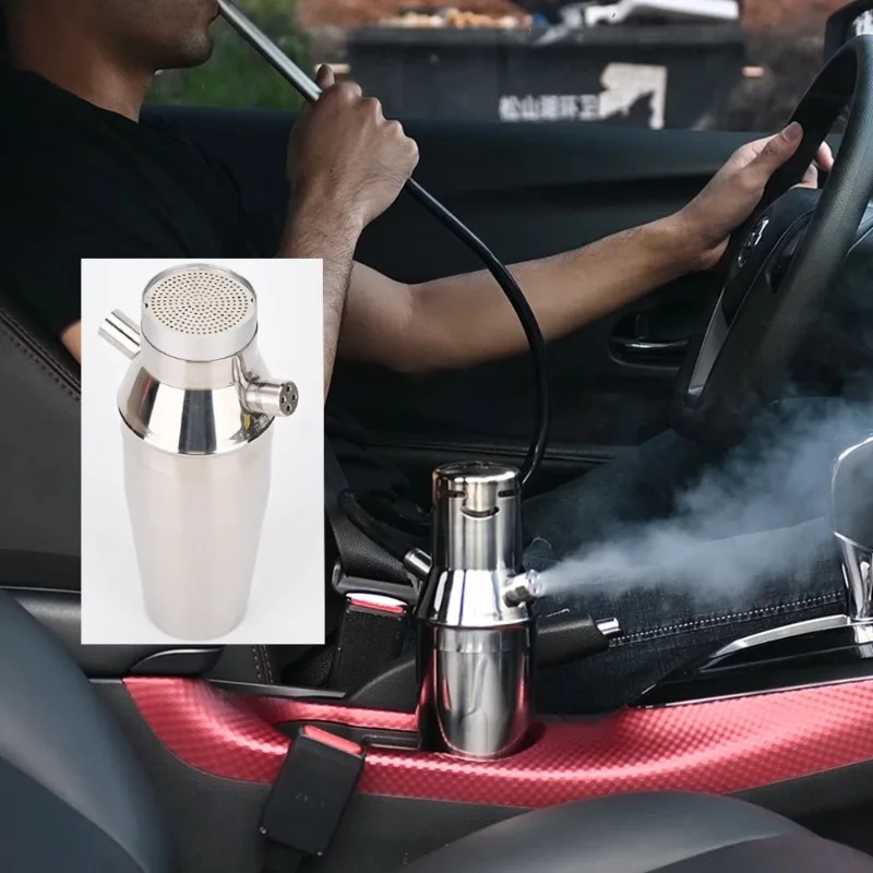 

LOMINT Premium Stainless Steel Cup Hookah Car Shisha Small Portable Chicha Complete Set MSS008