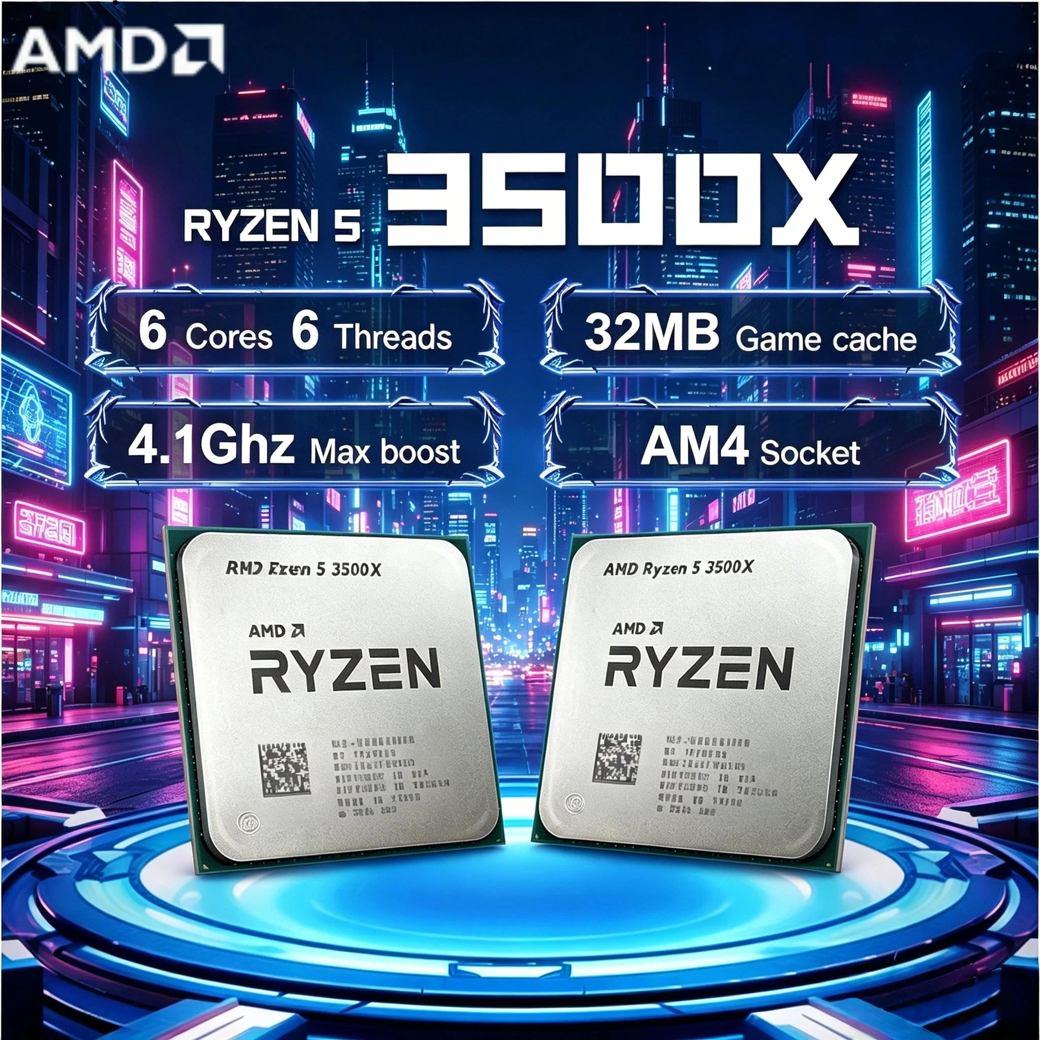 

AMD Ryzen 5 3500X R5 3500X 3.6GHz Six Core Six Thread CPU Processor 7NM 65W L3 32M Socket AM4 Without Package Pro Max 4K