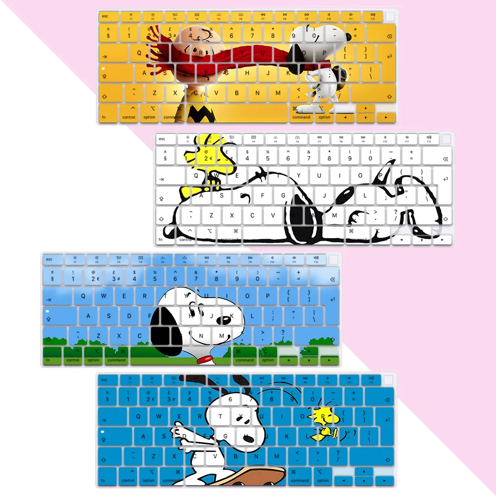 

Cartoon Dog S-Snoopys EU Layout Color Print Soft Silicone Keyboard Cover For Macbook 2020 Air A2179 A2337