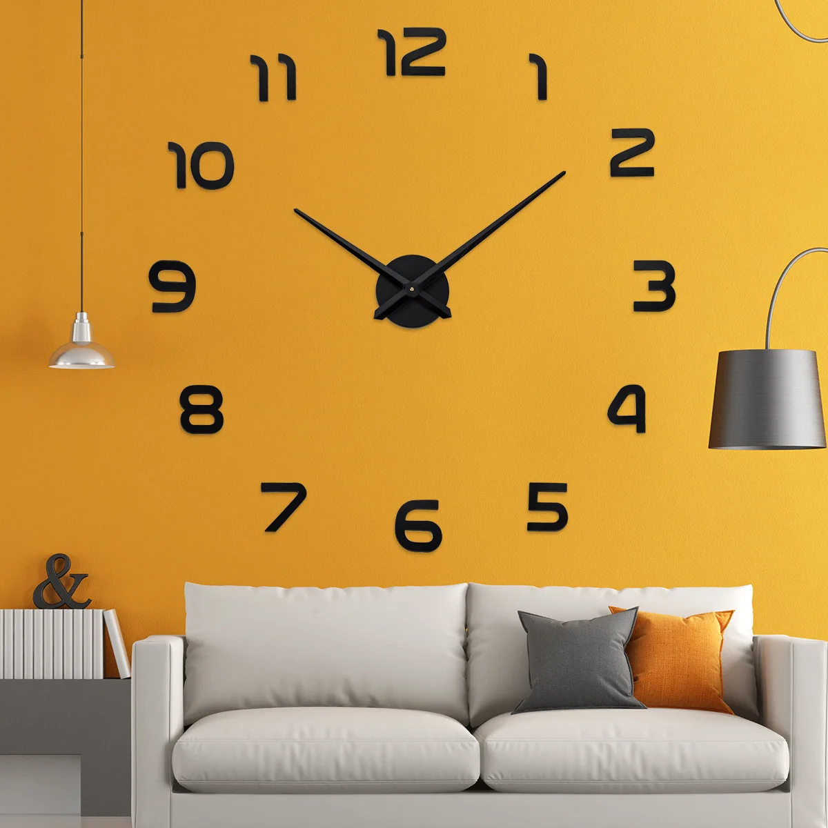 

Креативные настенные часы для гостиной, западный склад, ebay Amazon, большой размер, сделай сам, акриловое зеркало, трехмерные настенные часы в скандинавском стиле