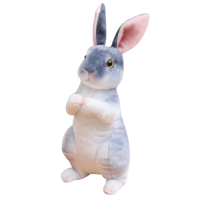 Simulation Sitting Rabbit Plush Toys Lifelike Stuffed Long Ears Rabbit Doll Nice Gifts For Children Girl