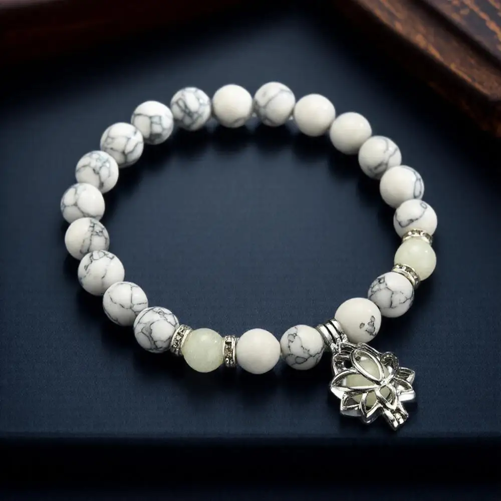 KISMIS 1 STÜCK Naturstein-Armband, leuchtendes Armband, Charm-Perlenarmband für Männer und Frauen, Armbänder, Chakra-Heilarmband