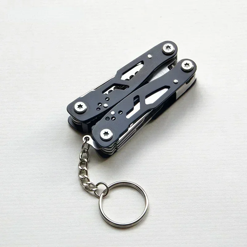 Mini Portable Camping Pliers Multi-functional Pliers Keychain Small Tool Stainless Steel Folding Pliers Outdoor Tools Lighters