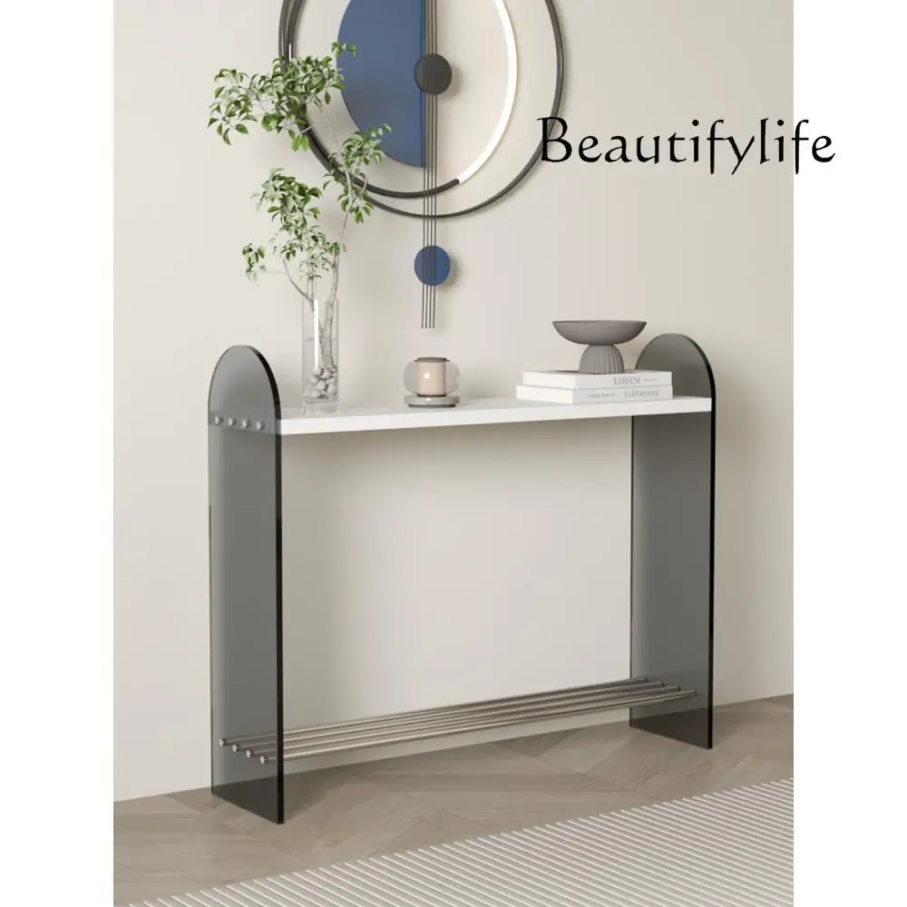 

Modern acrylic entrance table, counter entry against the wall, light luxury, simple decoration, corridor rack