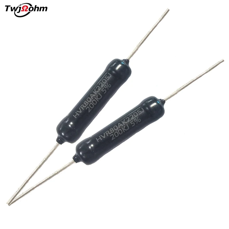 2PCS HVR80AK2205 High Voltage Resistor 1W 500K 1M 2M3 0M 200k 100M 40M 100K Ohm Thick Film Non Inductive Resistor