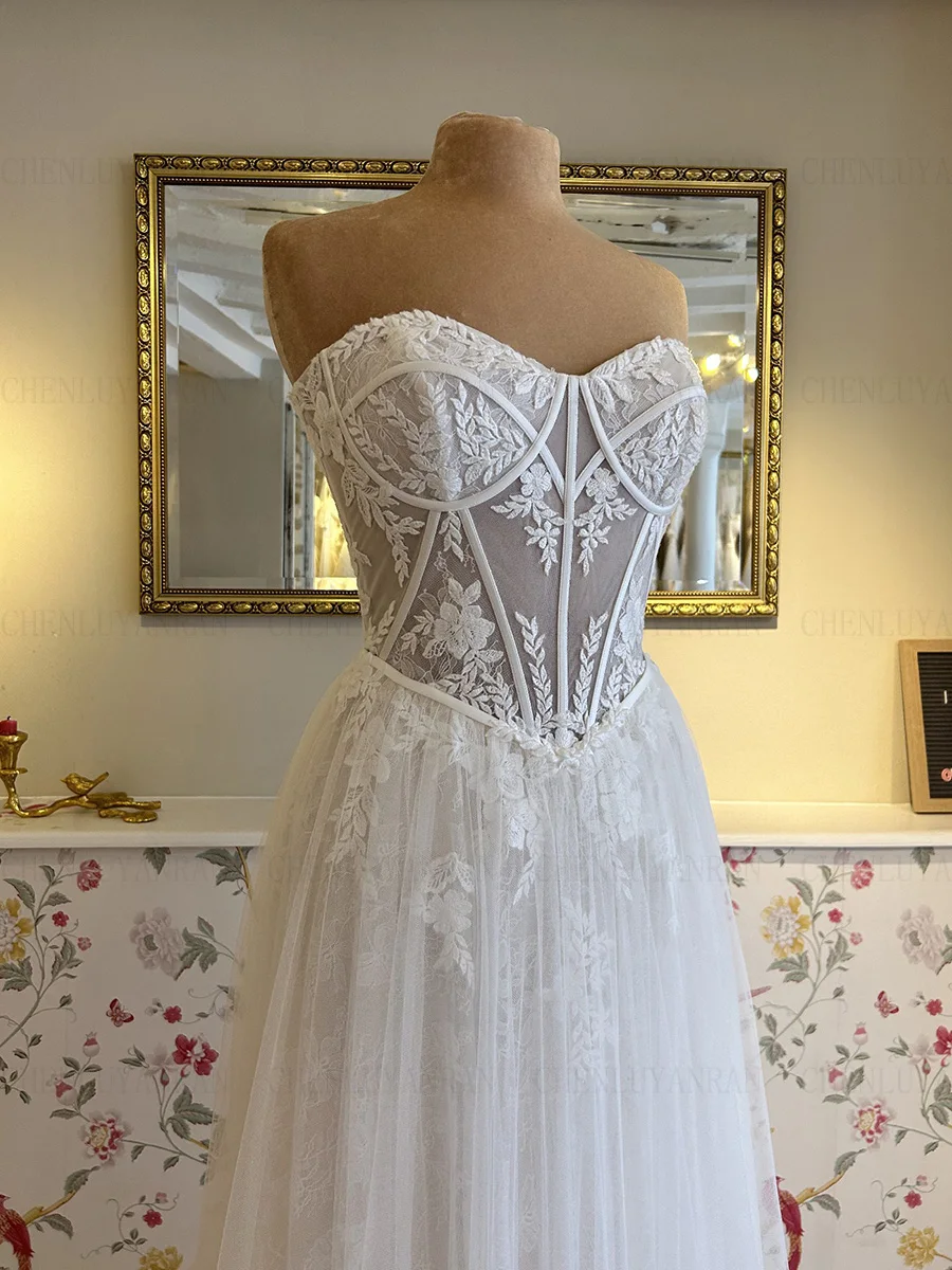 Ivory Cute Wedding Dresses For Women Sweetheart Elegant Wedding Gowns Lace Long Sexy Dresses For Wome 2023  فستان حفلات الزفاف