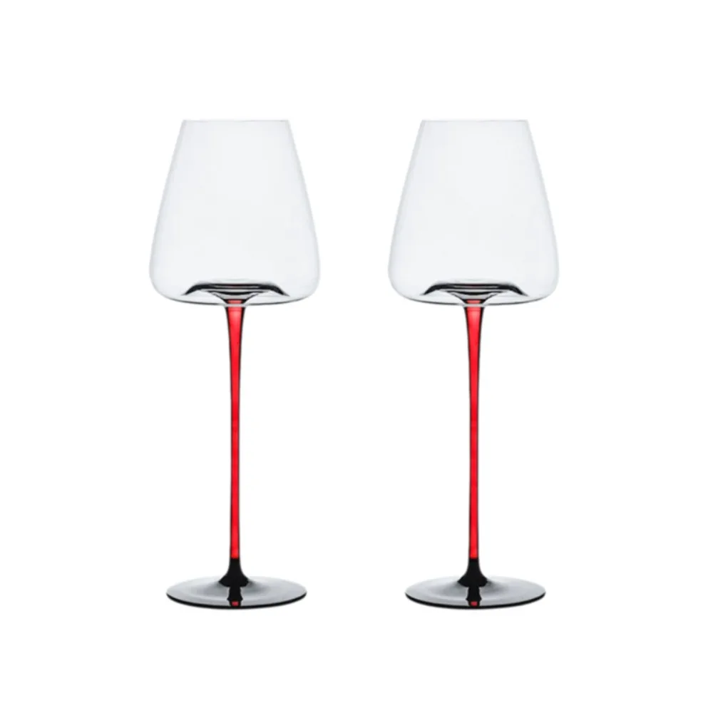 

2pcs Glassware Hand-blown Crystal Red Wine Glasses Red Holder Concave Bottom Champagne Goblet European Style Red Wine Cup Gift