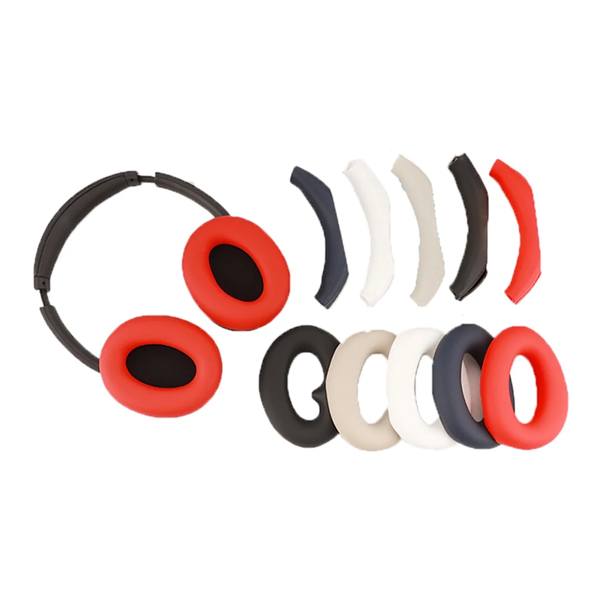 Ear Pads for SONY WH-CH720N Headphone Silicone Protective Case Earmuff Head Beam Repair Parts White