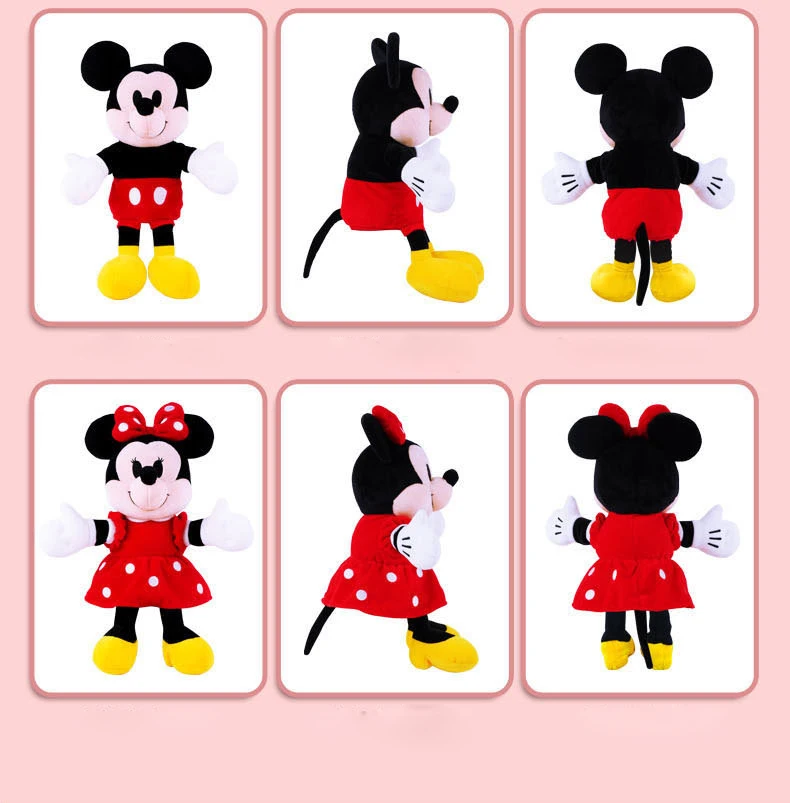 Marionnettes à main en peluche Disney Mickey Minnie, jouets pour bébé, apprentissage précoce, poupées éducatives pour enfants, aide aux enseignants