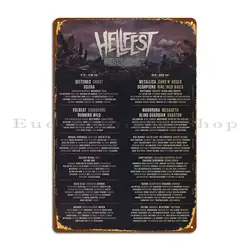 Hellfest Lineup 2022 Metal Plaque Poster Character Living Room Party Designing Cinema Tin Sign Poster