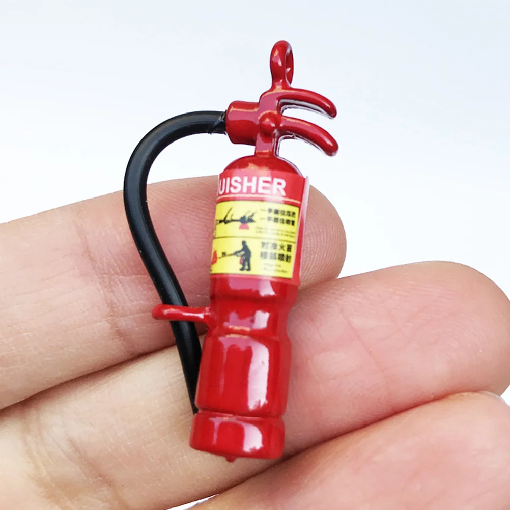 3 Pcs Mini Fire Extinguisher Tots Toys House Ornament DIY Metal Pendant Landscaping Models Small Adornment Iron