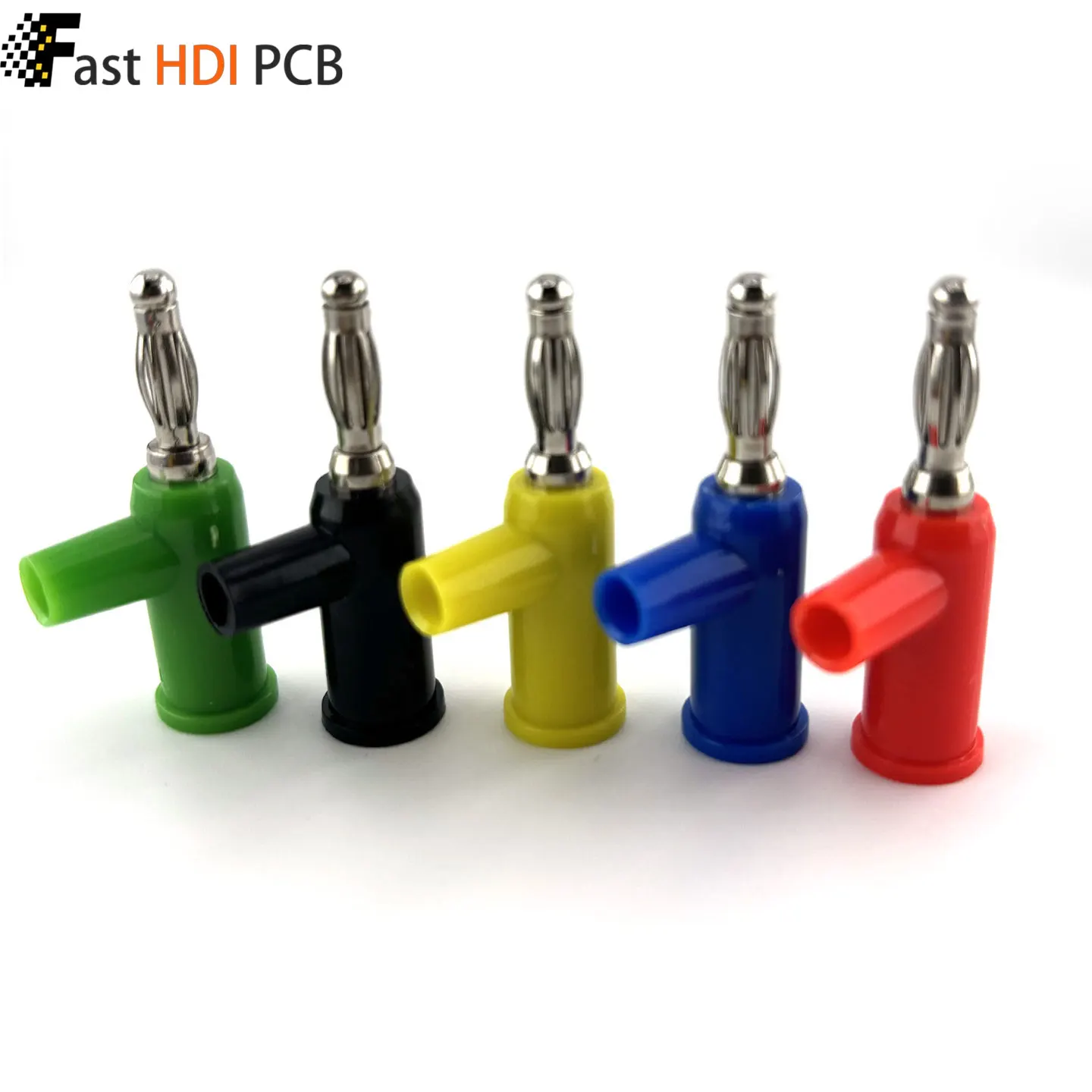 4mm Stackable Banana Plug Solderless Screw Type Gun Shape 24A 60VDC Nickel Plated for Test Lead Speaker Wire DIY – Red Black