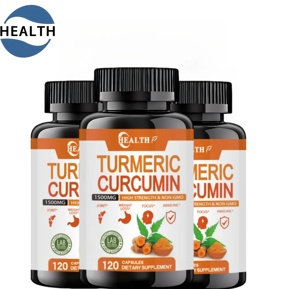 

Curcumin, Containing Black Pepper And Ginger, 1500mg Turmeric Extract, Containing 95% Curcumin, Extra Strength Supplement