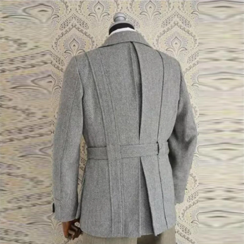 Herrenanzug mit Fischgrätenmuster, 1-teilige Jacken, normaler einreihiger Blazer, maßgeschneidert, einzigartiges Design, Bräutigam, Hochzeit, Smoking, Outfits