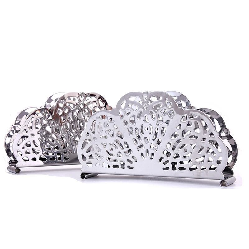 Stainless Steel Napkin Holder Napkin Clip Napkin Rack Box Serviette Holder Organizer Tissue Dispenser Storage Case Table Decor