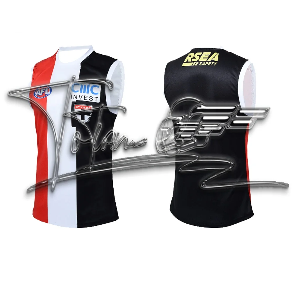 

2025 St Kilda Saints Home / Clash Guernsey — мужской размер: S-5XL (номер имени), удобный, дышащий, идеальное качество!