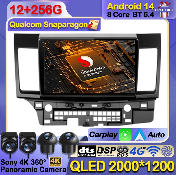 

Android 14 Carplay Auto For Mitsubishi Lancer 10 CY 2007 - 2012 Car Radio Multimedia Video Player Navigation GPS 4G WIFI QLED BT