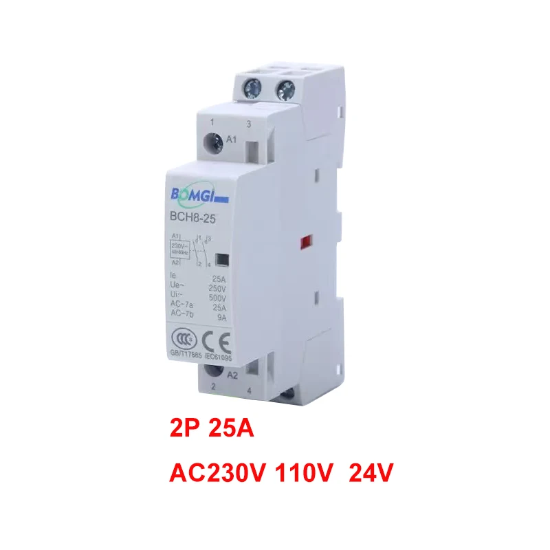 

2P 25A Household AC Contactor 24V110V230V Special for Drinking Water Equipment 2NO 2NC 1NO1NC for Smart Home, Lighting