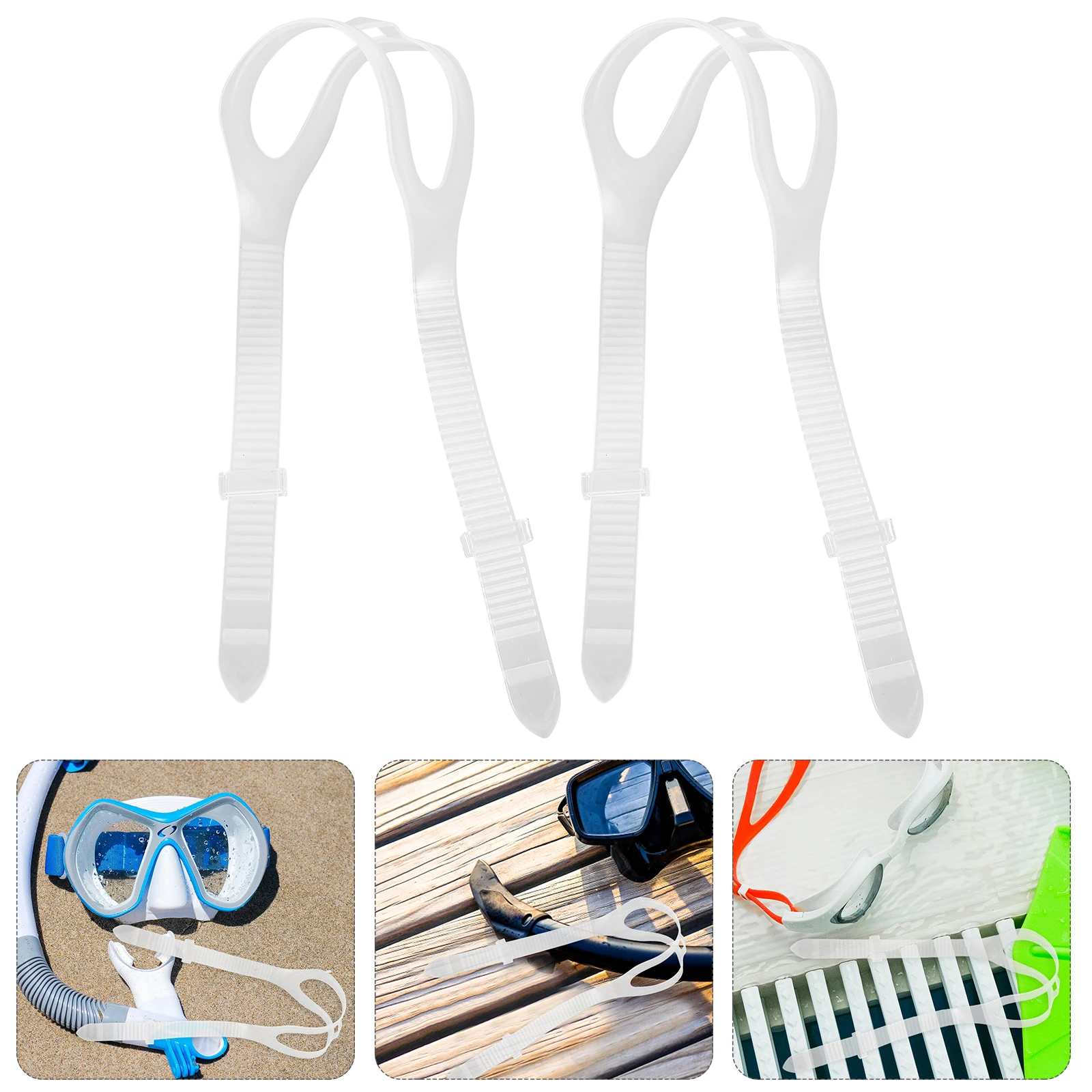 

1 Pair Silicone Diving Mask Strap Replacement Universal Adjustable Goggle Head Band For Snorkeling Scuba Swimming Waterproof