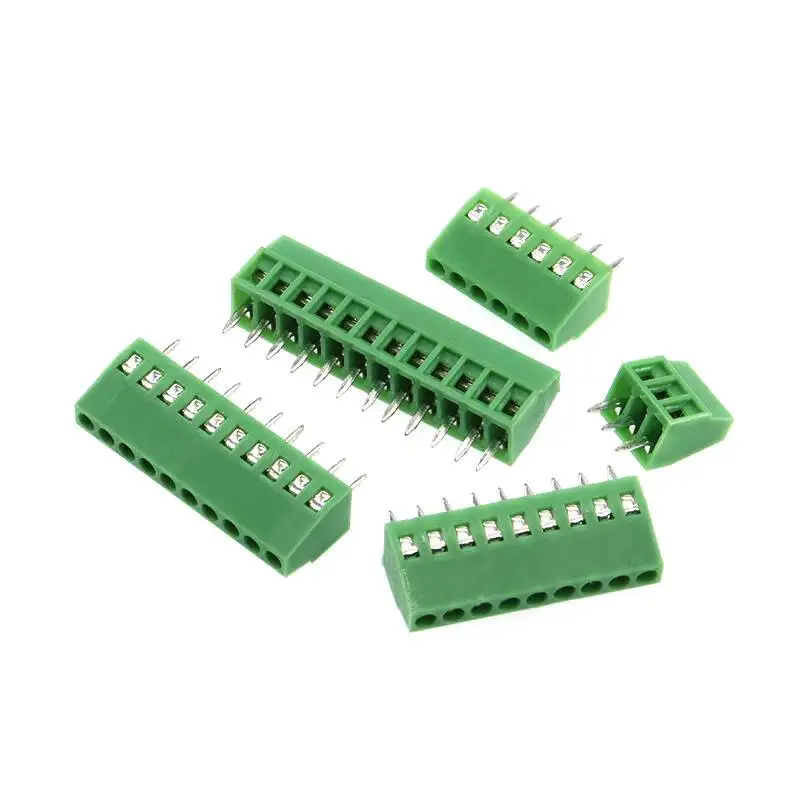 5 Stück KF128 Schraubklemmenblock-Stecker für Leiterplatten, grün, 2P 3 4 5 6P, Rastermaß 2,54 mm – Detail 5