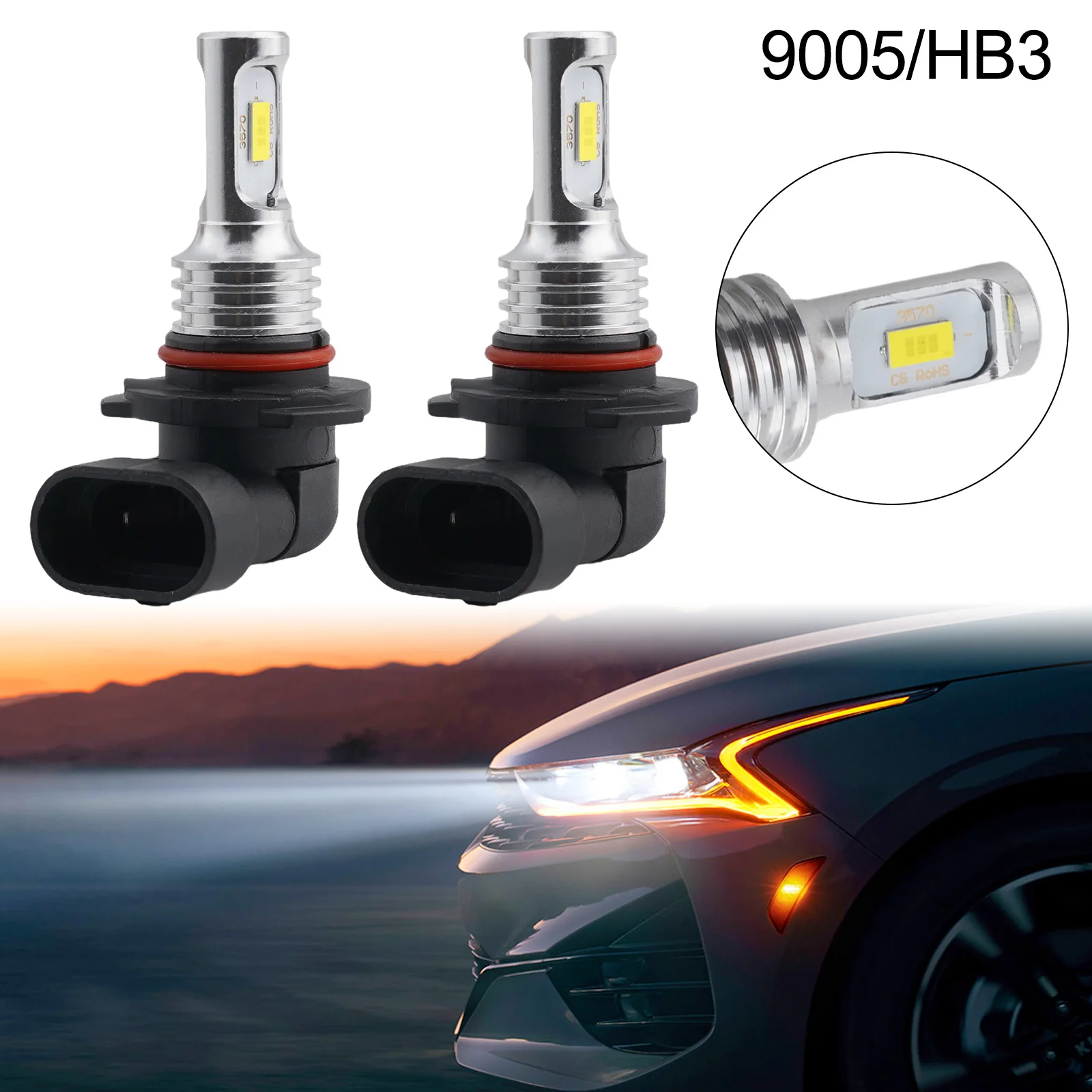 6000K White Bulbs 9012 LED Bulbs White Light Convenient Easy To Install High Quality For Car Lighting Easy To Remove