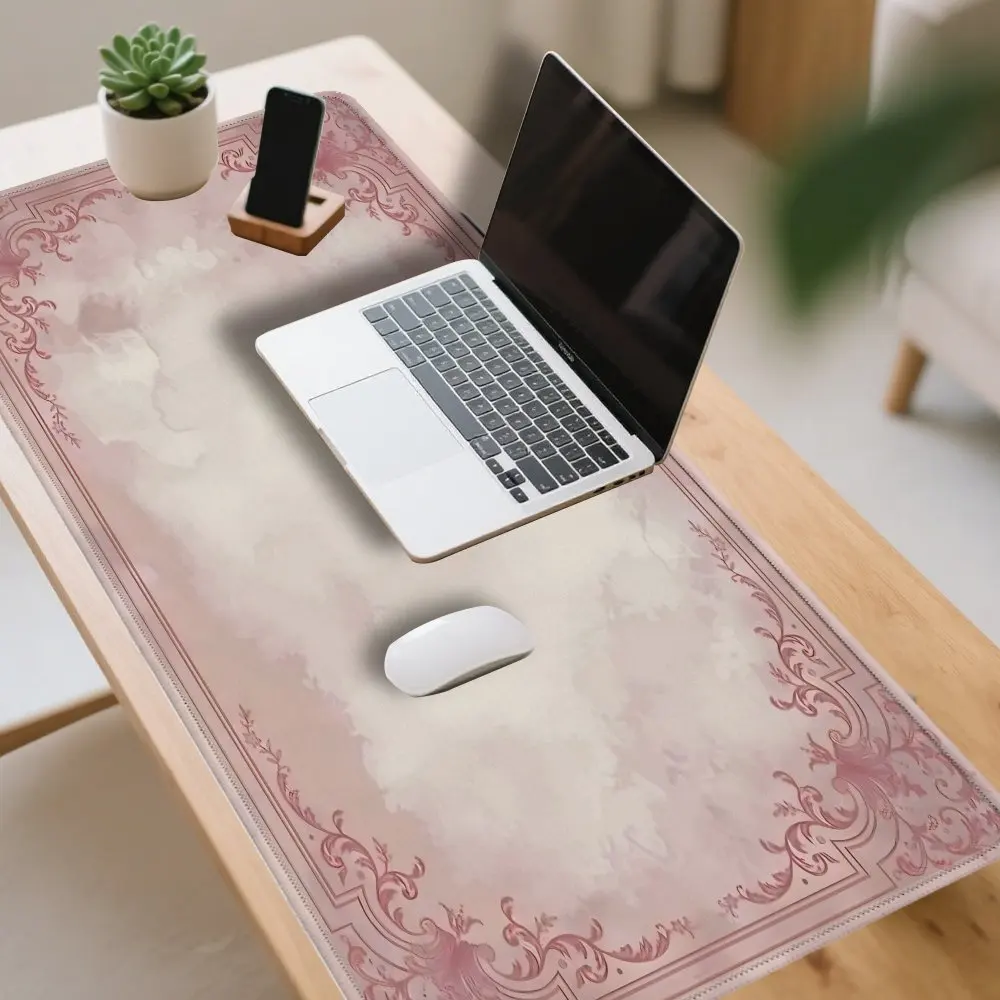 Macaron kleur ontwerp muismat rubber antislip computer desktop pads dik toetsenbord PC accessoires anime thema roze