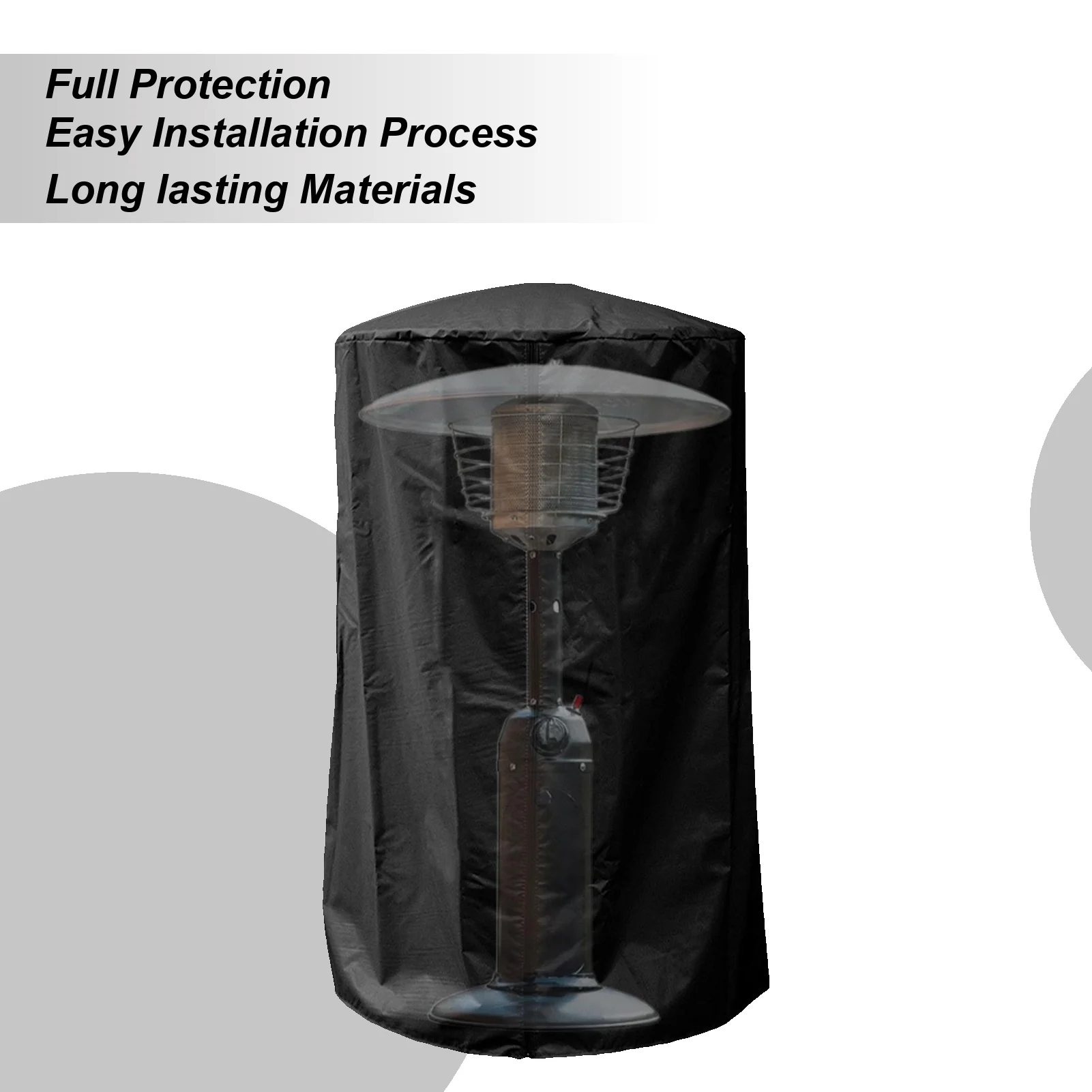 

Patio Heater Cover Outdoor Patio Heater Cover Rustproof Water-Resistant Vertical Side Zipper Design Full Protection Shield For