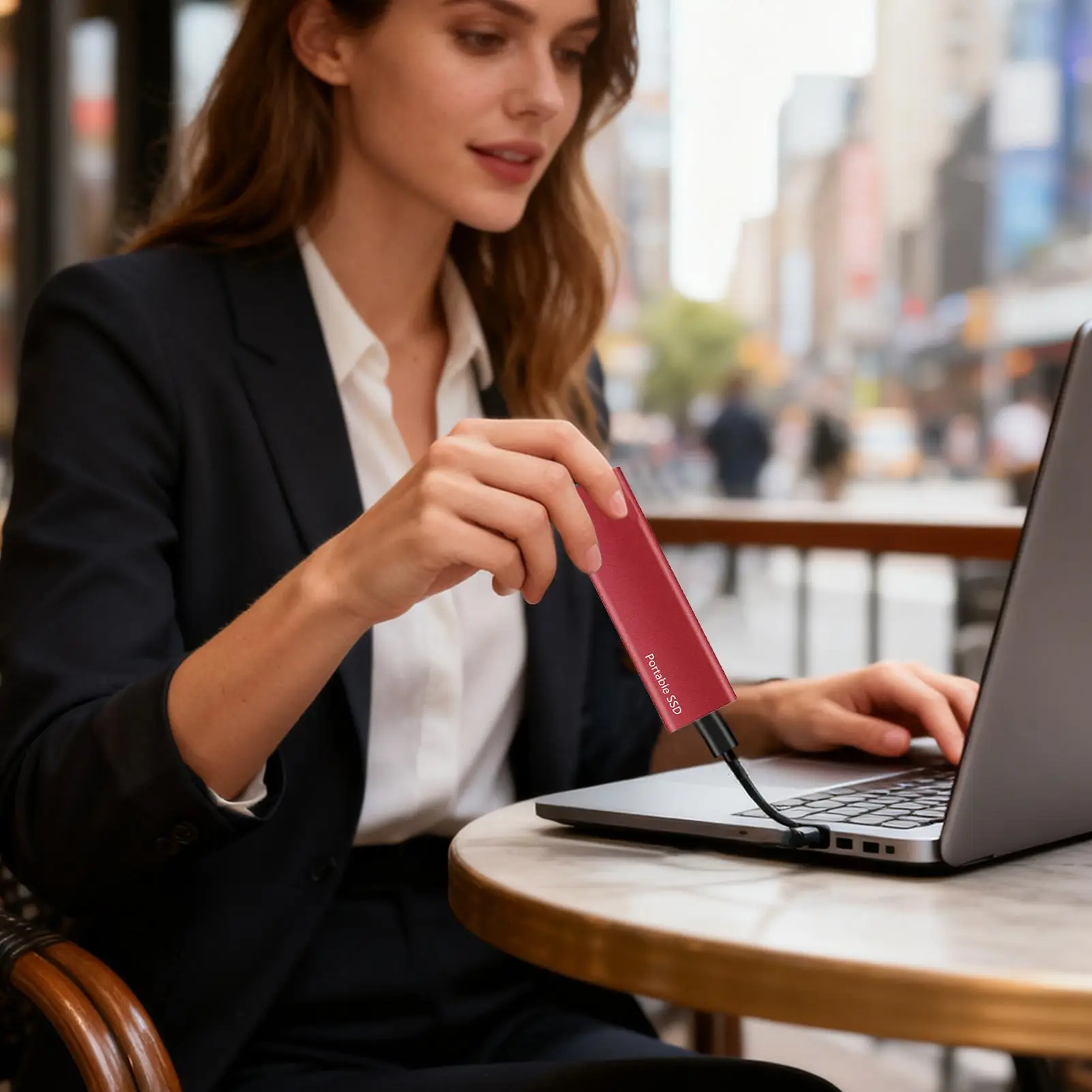 

PC Hard Drive External 6TB Large Capacity Data Backup Type-C And Type-A Ports Solid Drive For Adult Student Teacher Phone Laptop