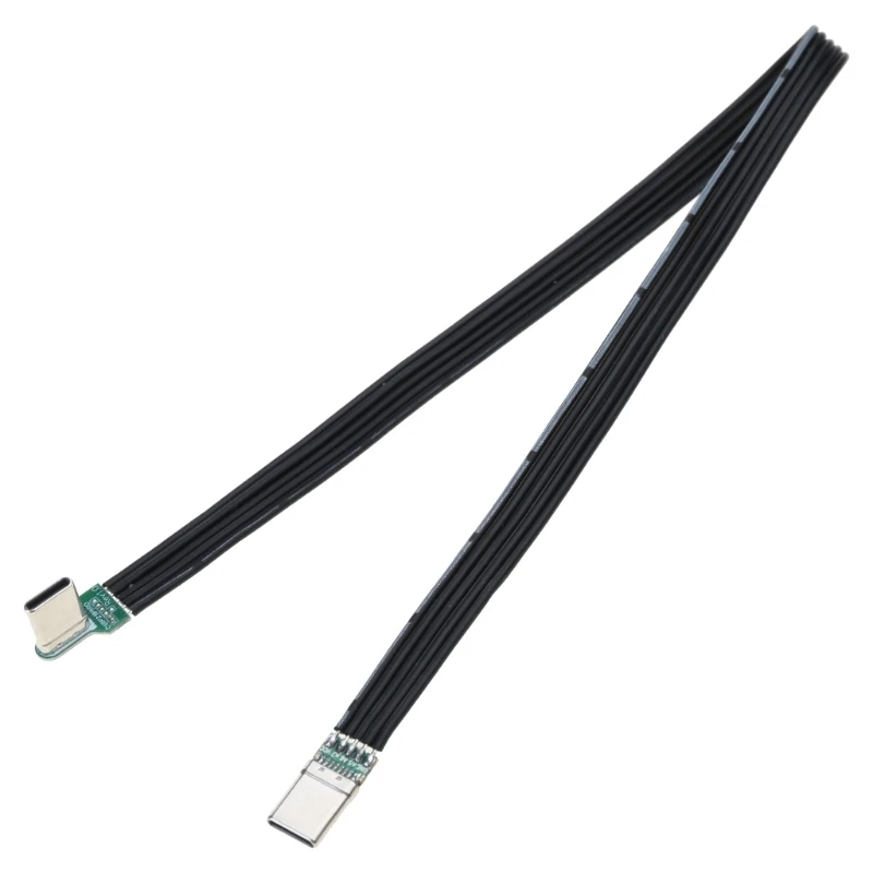 60W 90 Degree USB C Male to USB C Female Cable Fast Charging Cable 480Mbps Data Transfer For Smartphones Tablets Dropship