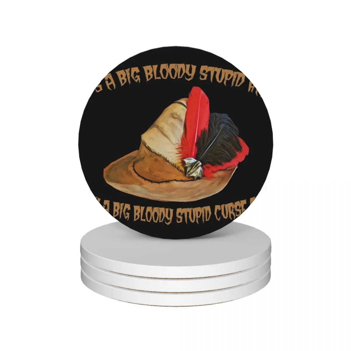 Laszlo Bloody Stupid Ceramic Coasters (Set of 4) personalize cute cup tile Coasters