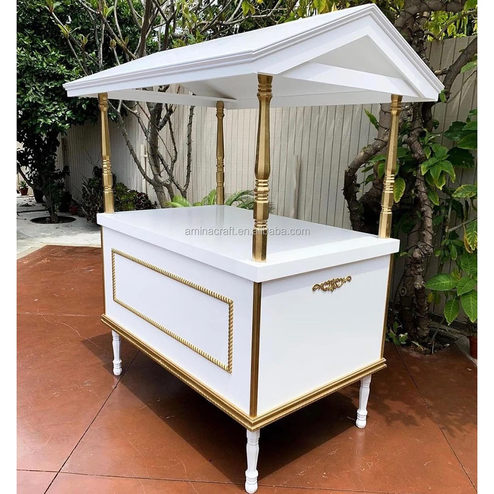 Luxury White With Wheels Decorative Food Candy Cart Acrylic pvc Wedding Party Dessert Sweet Cart