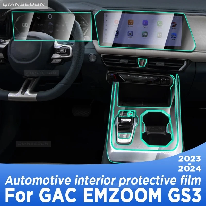 

Automotive Interior TPU Protective Film Cover Anti-Scratch For GAC EMZOOM GS3 2023 2024 Gearbox Panel Navigation Screen