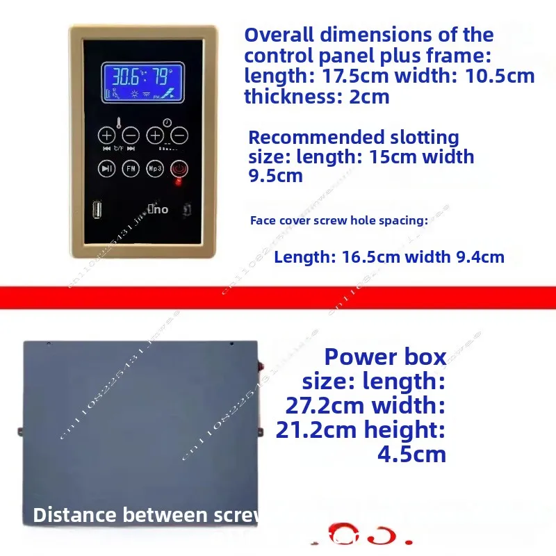 LCD Screen Sauna Room Temperature Controller, Sweat Steam Room Health Energy Compartment Controller, High-power