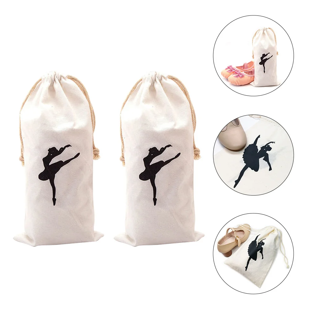 2pcs Pointe Shoe Ballet Dance For Little Drawstring Storage Pouch Ballet Accessories Shoe Bag For Dance Bag