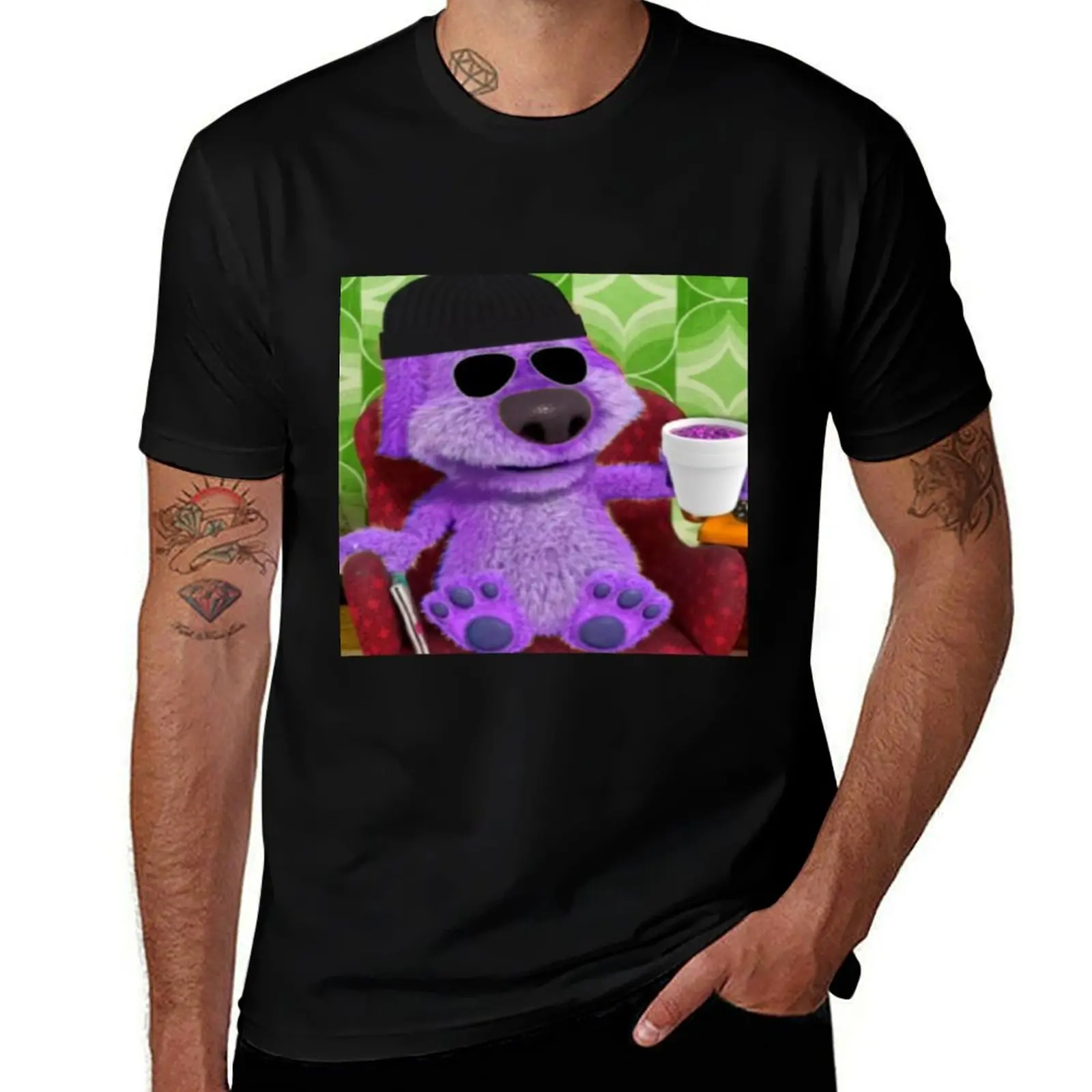 Purple Talking Ben drinks lean update T-Shirt Simple Graphic Design T-Shirt