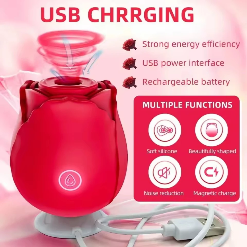 10 سرعات الورد هزاز G-بقعة دسار قوية البظر المهبلي مص المرأة لعبة الجنس قوية فراغ مدلك هزاز #4